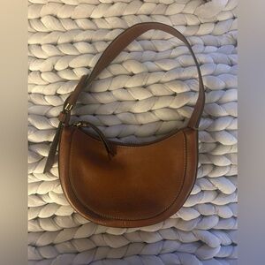 FOSSIL brown leather purse with gold hardware